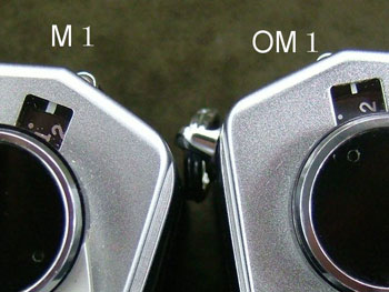 オリンパスM-1とOM-1の違い：枚数計盤のフォント