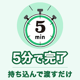 5min 5分で完了 持ち込んで渡すだけ