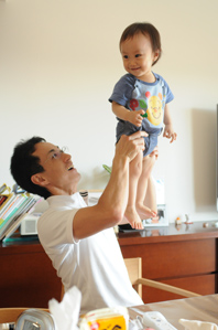 作例(2)パパと一緒のスナップ