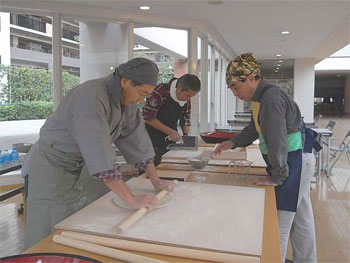 蕎麦の打ち上げ