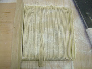 蕎麦切りしたところ