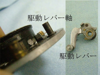 駆動レバー軸と駆動レバー