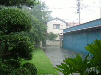 土砂降りの様子