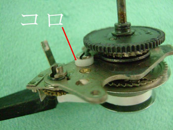 巻き上げ組み品に取り付けたコロ
