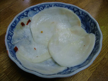 できあがった千枚漬け