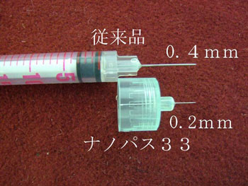 痛くない注射針「ナノパス３３」