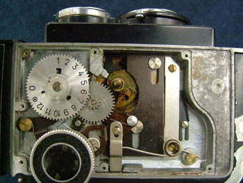 修理・洗浄したカメラ内部