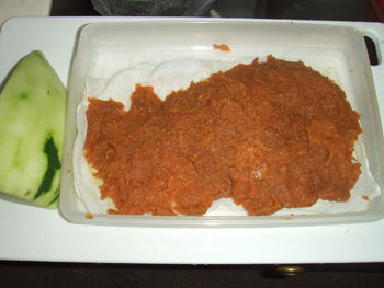 味噌を被せて一日放置