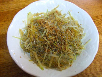 パパイヤとじゃこの炒め物