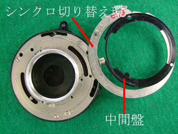中間盤・シンクロ切り替え環を外す