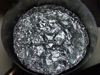 アルミホイルで落し蓋