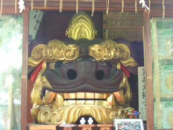 雄の厄除天井獅子頭
