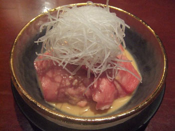 黒澤のコースメニュー：強肴（黒牛のしゃぶしゃぶ）