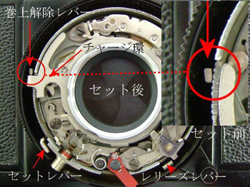巻き上げ解除レバー