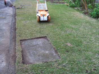 敷石も全面が顔を出して