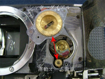 シャッターダイアルを外す