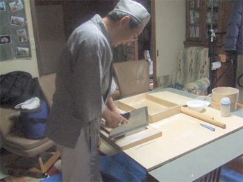 十割り蕎麦を打つ