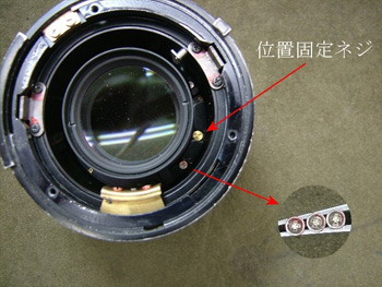 位置固定ネジは外してはならない