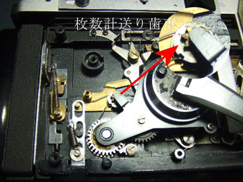 枚数計送り歯車