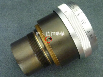 絞り値作動軸