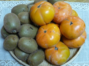 次郎柿とキウィー