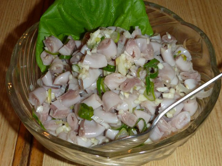 コブクロのニンニク炒め