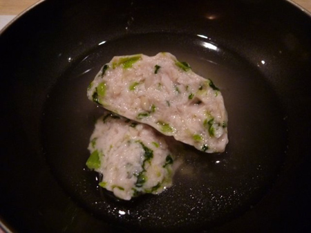 筍と葉物のしんじょう