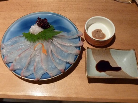 鯛の薄造り