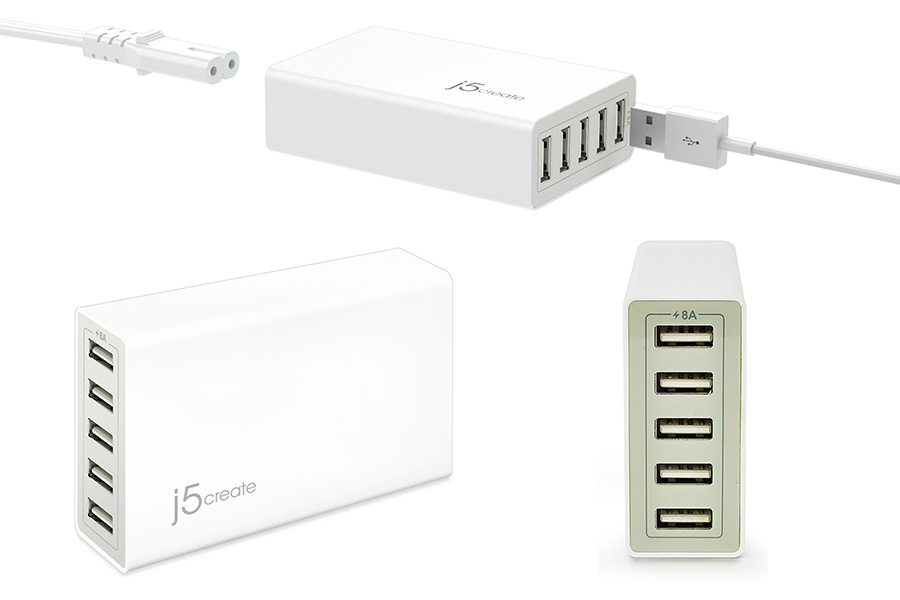 J5/JUP50 40W 5 ポート USB急速充電器
