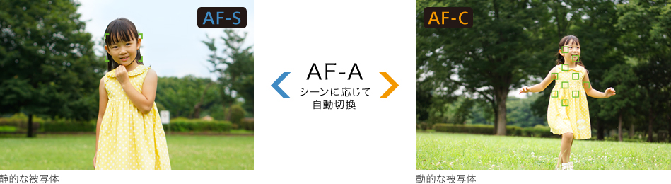 フォーカスモードを自動で切り替える「AF-A」モード