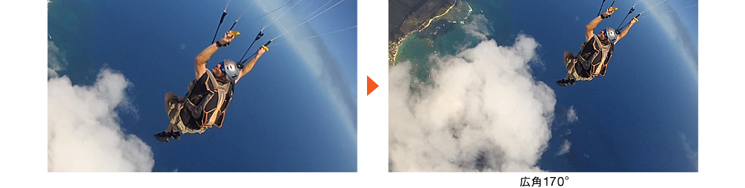 広角170°/120°をシーンによって使い分け