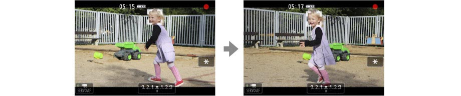 動く被写体に強い動画サーボAF。