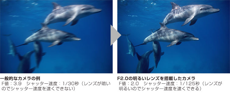 明るいF2.0レンズ