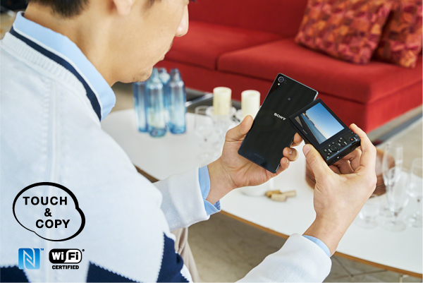 ワンタッチで写真や動画を転送できる、かんたん「ワンタッチシェアリング」