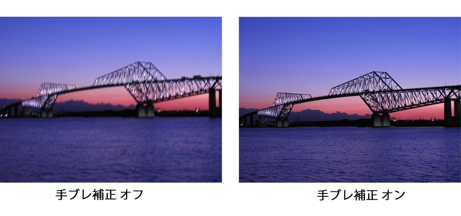 手ブレ補正効果5.0段のデュアル検知光学VR「高性能手ブレ補正（静止画時）」