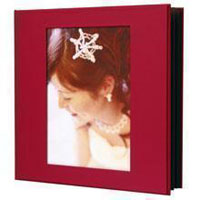 製品写真：ブックタイプアルバム NEWハートスケープ　窓付きタイプ 2L 6P ルビー [中枠2Lタイプ]