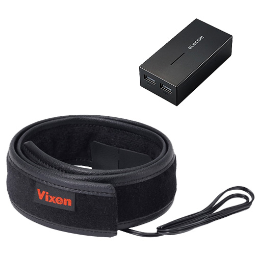 製品写真：ビクセン レンズヒーター360 & 6000mAhモバイルバッテリーセット ブラック