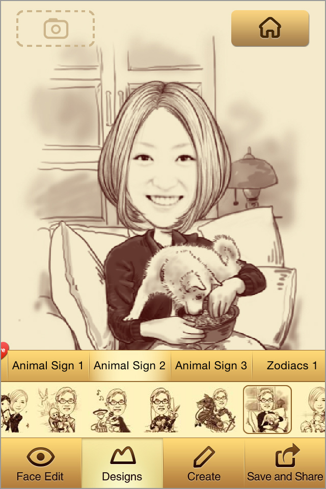 顔写真を合成して 手描き風のイラストに加工してくれるカメラアプリ Momentcam