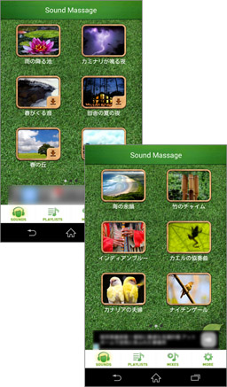 水の音、動物の鳴き声などバリエーション豊富！